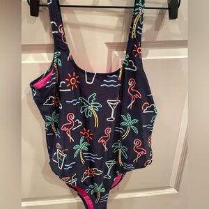 Never worn XL Chubbies neon retro pattern swimsuit.